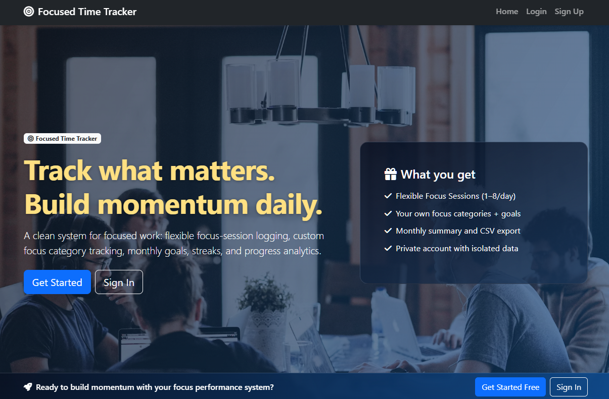 Focus Performance Tracker showcase