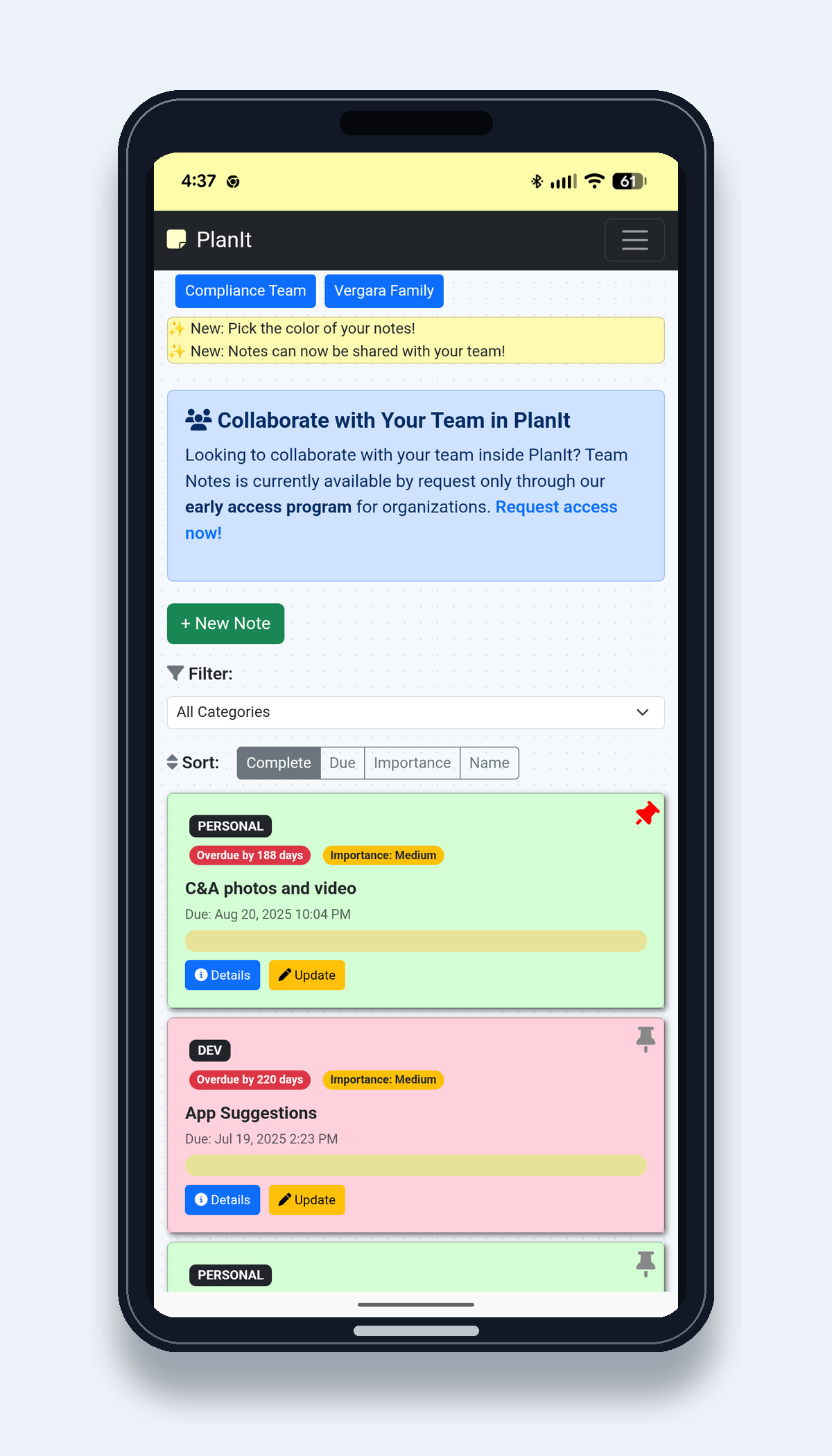 PlanIt mobile app mockup 2