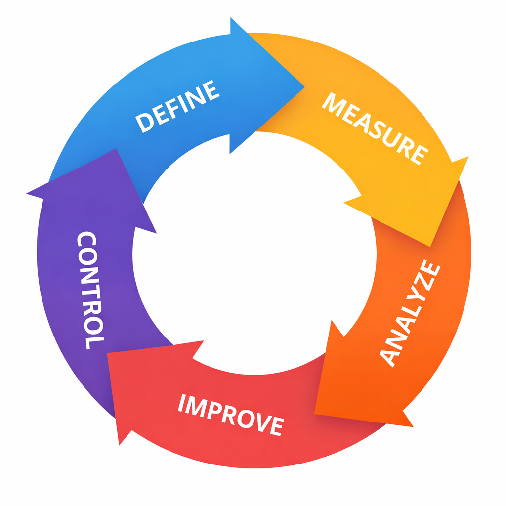 DMAIC Cycle Diagram: Define, Measure, Analyze, Improve, Control