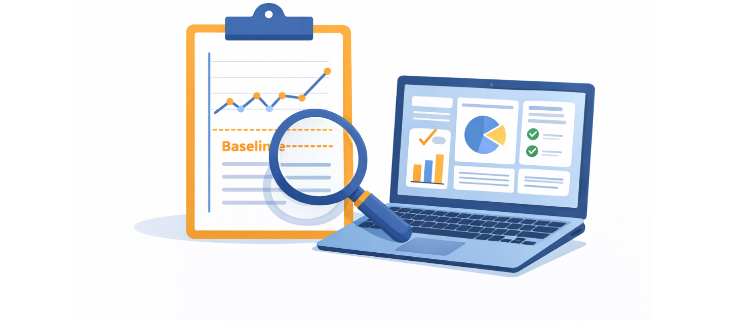 Business analytics dashboard on a computer screen